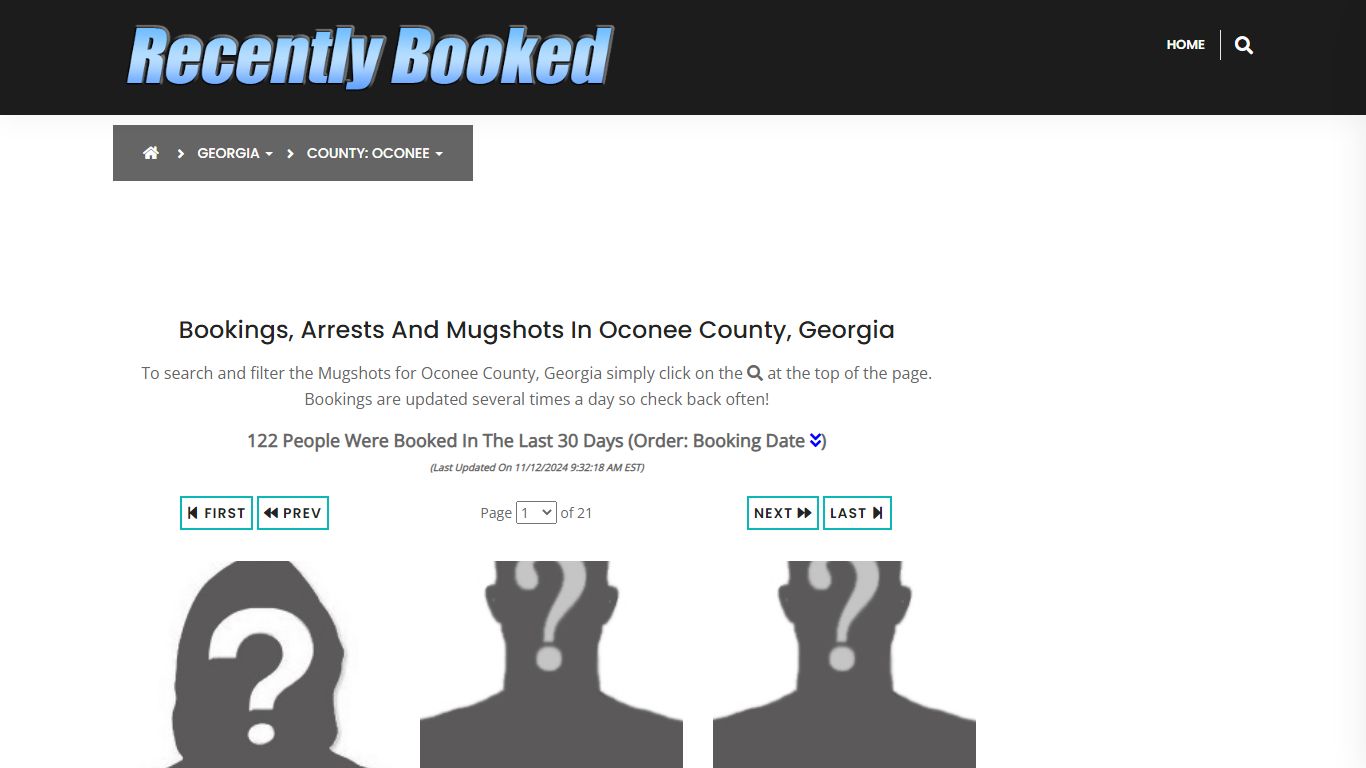 Bookings, Arrests and Mugshots in Oconee County, Georgia - Recently Booked