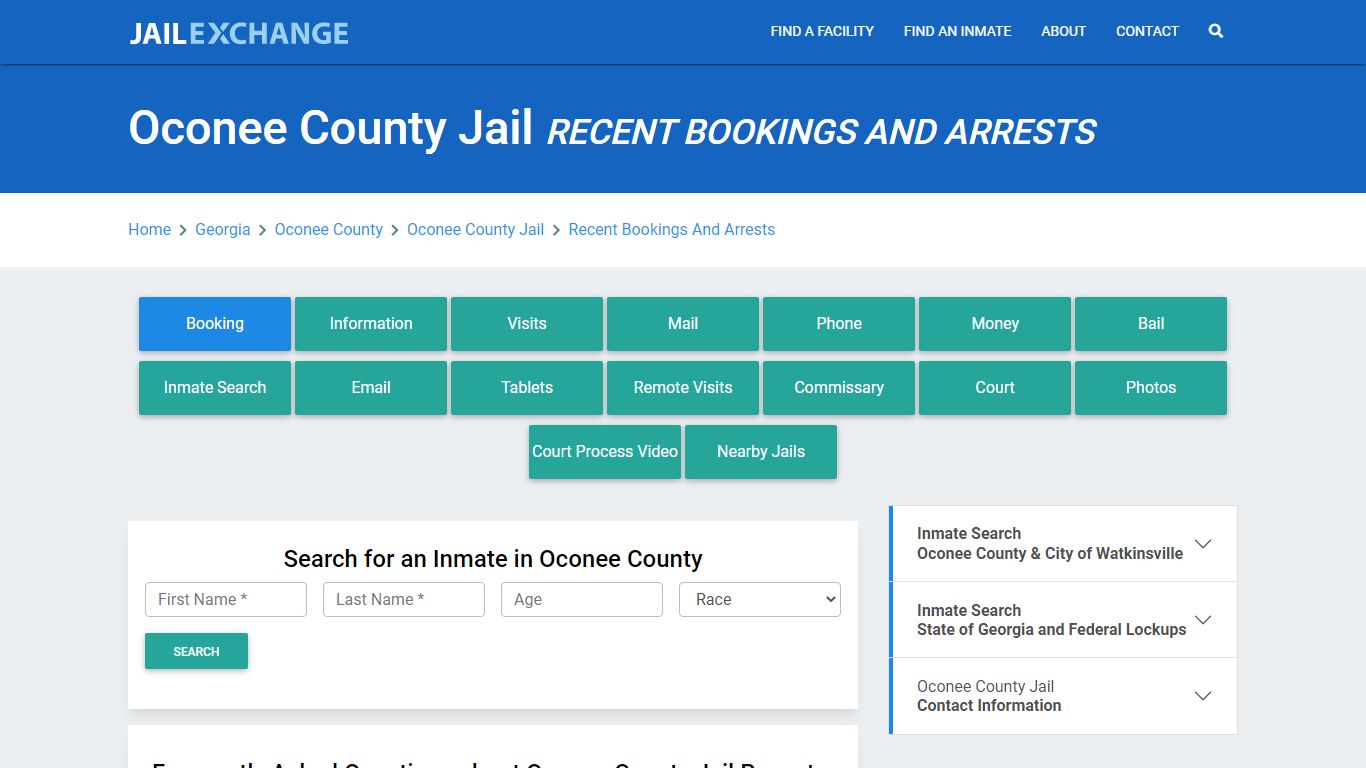 Oconee County Jail GA Recent Arrests and Bookings - Jail Exchange